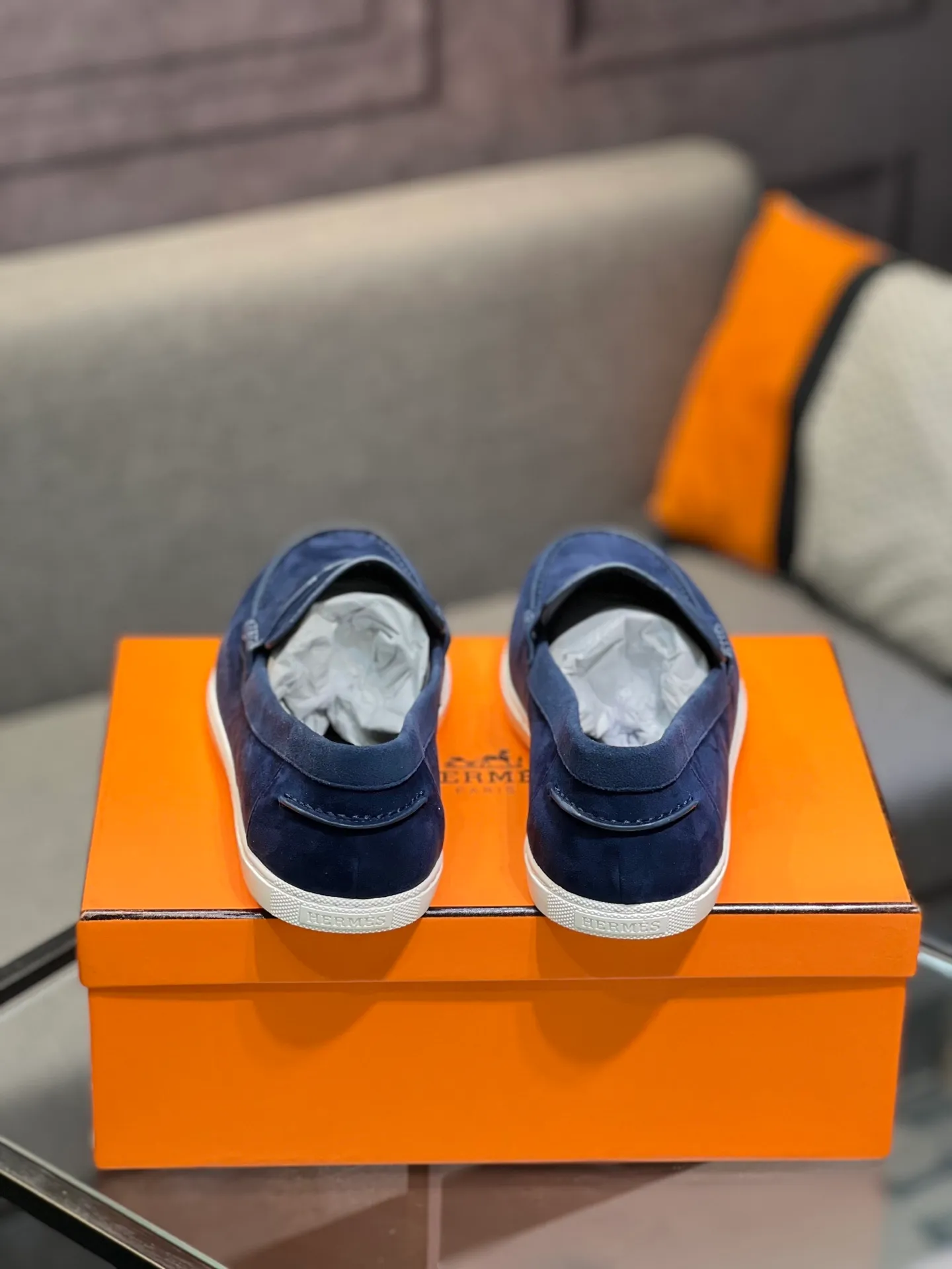 Men's shoes 💰700 [HERMES] Hermès - High-end quality original order 🔍🔍 - Upper: 🔝 cowhide suede splicing design - Inner lining: imported mixed sheepskin - Outsole: TPR foam · Rubber: two-color combined molding outsole - Super high quality control · Fine workmanship: highlighted (high-end, luxury, grade) -Size: 38-44 (45, 46, can be customized)